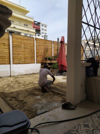 Travaux sur la terrasse