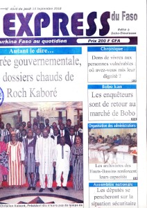 Express du Faso du 13/09/2018