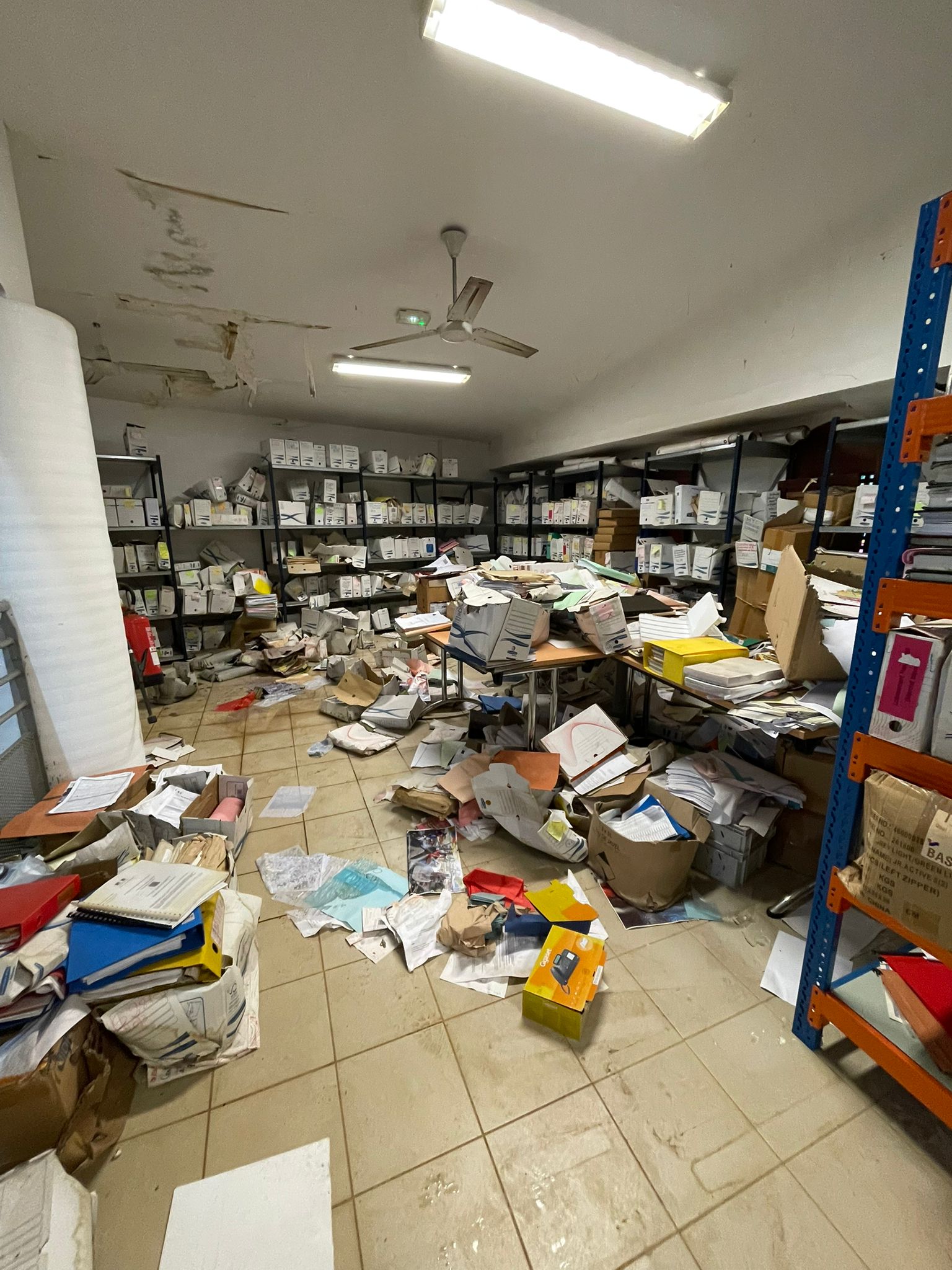 La salle d'archives à notre arrivée