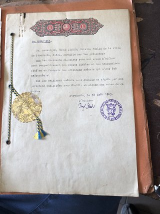 Sceau d'office suédois certifiant la conformité des documents